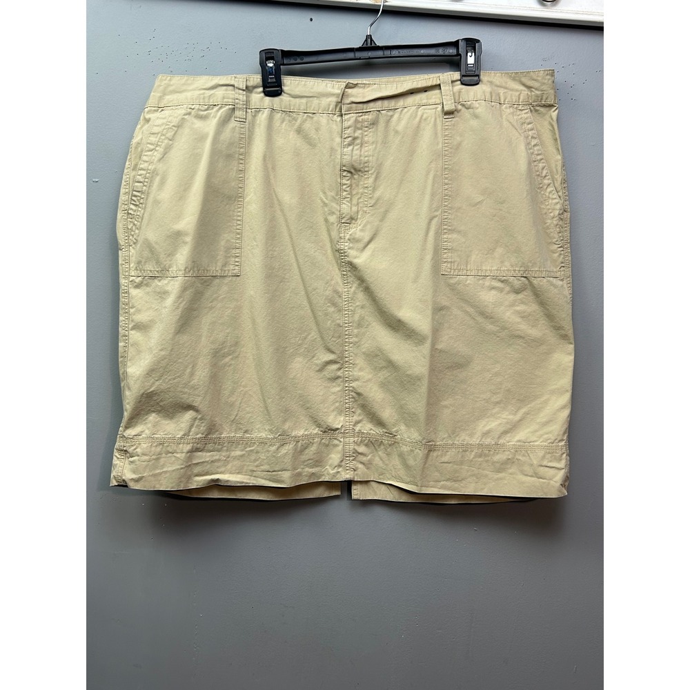 Venezia Skirt Women 26 Tan Khaki Utility Cargo Cotton Twill Midi Straight 16613